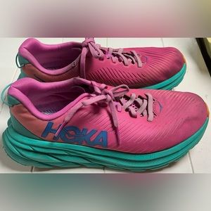 Hoka One One Rincon 3 Shoes Womens Size 7.5B Pink Blue Running 1119396-PPAT